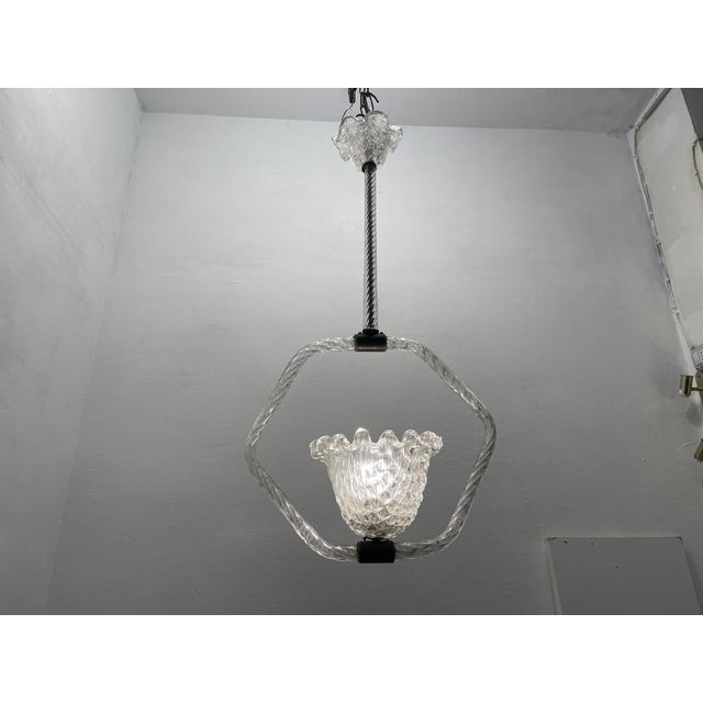 Murano Glass Barovier Light Pendant, 1940s For Sale - Image 9 of 11