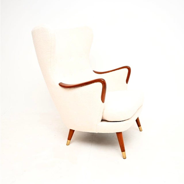Vintage Swedish Wing Back Armchair, 1950s For Sale - Image 4 of 9