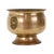 A charming vintage classic flower pot, cache-pot, or jardinière made of brass, featuring lion-head handles on both sides;...