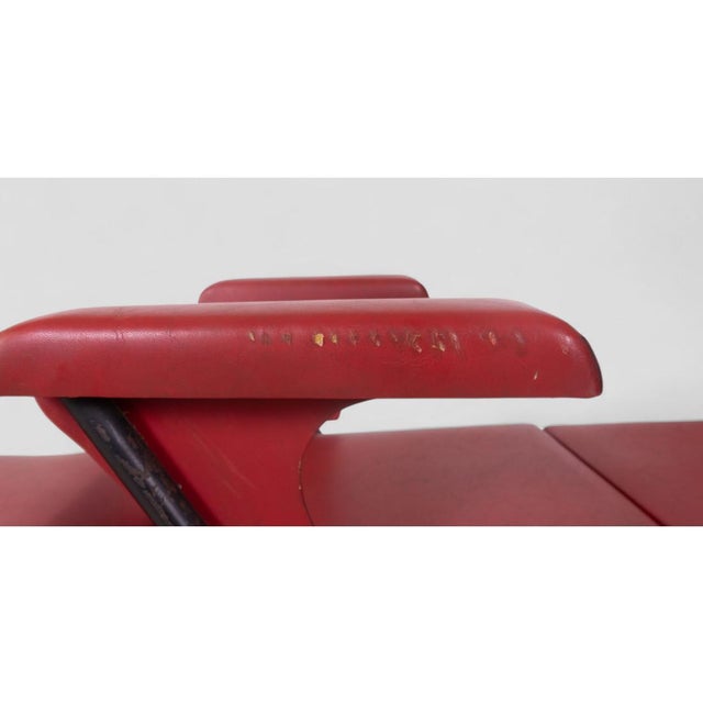 Black Vintage Real Dorica Hairdresser Chair in Red Faux Leather, 1960s For Sale - Image 8 of 9