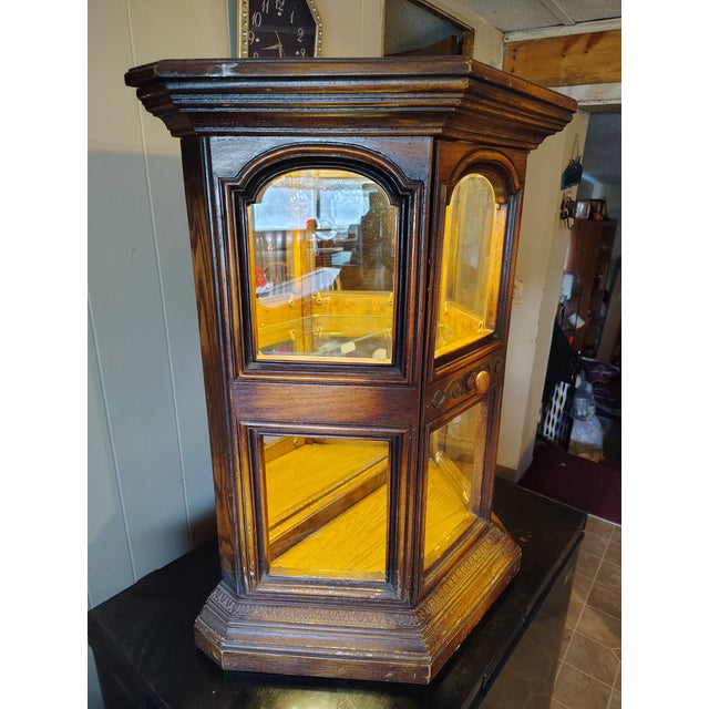 Victorian Antique Oak Display Cabinet With Glass Panels by Butler Specialty Company For Sale - Image 3 of 12