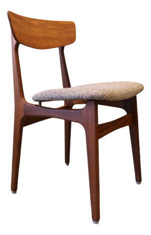 Danish Teak Chair with Seat in Bouclé by Schiønning & Elgaard for Randers Møbelfabrik, 1960s, Set of 6