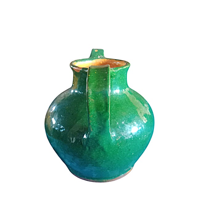 Orjol Water Jug in Green Glazed Pottery from Dalbi, 19th Century For Sale - Image 3 of 7