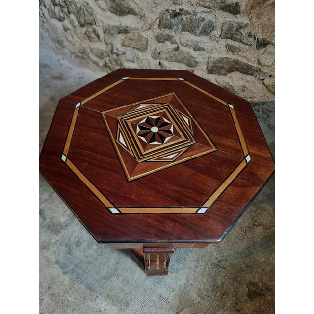 Inlaid Side or Sewing Table in Mahogany and Mixed Woods, France, 1930s-1950s For Sale - Image 17 of 18