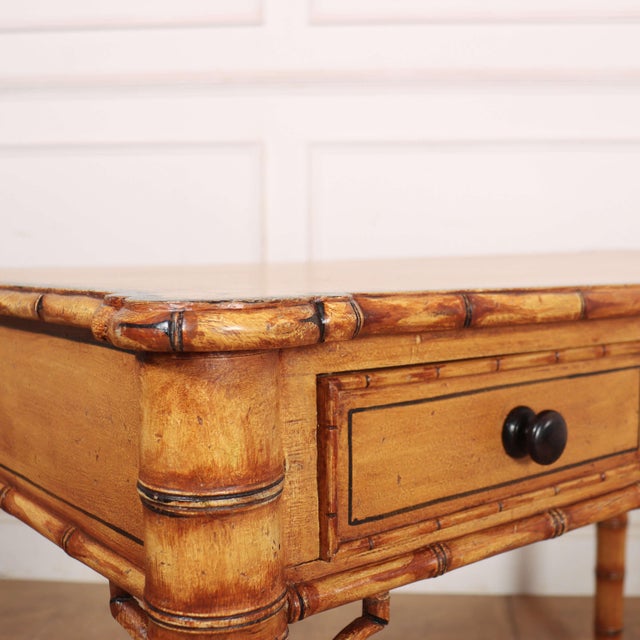 Brown English Faux Bamboo Desk, 1920s For Sale - Image 8 of 12