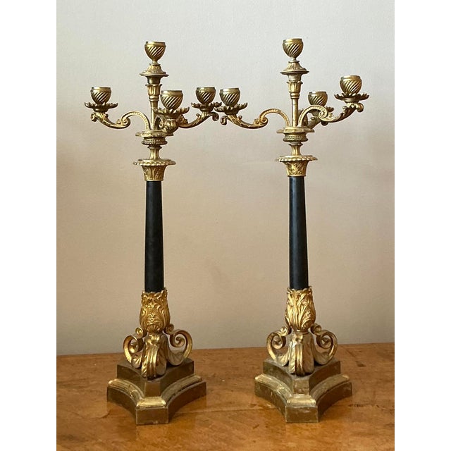Mid 20th Century Vintage Regency Gilt Candelabras - Set of 2 For Sale - Image 5 of 7