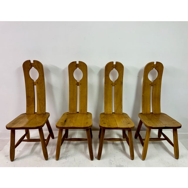 Oak Dining Chairs by De Puydt, 1960s, Set of 4 For Sale - Image 17 of 18