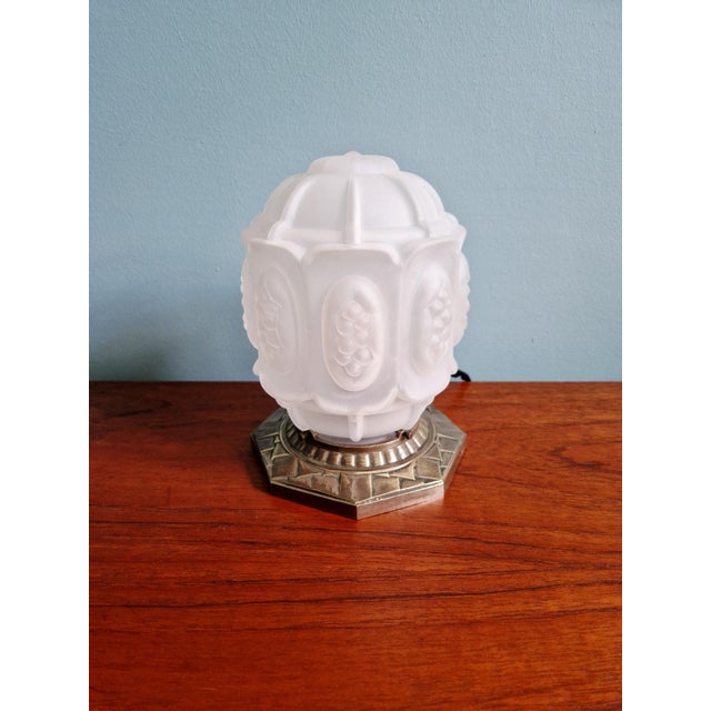 Art Deco Night Light in Nickel-Plated Bronze and Frosted Glass, 1920s For Sale - Image 18 of 18