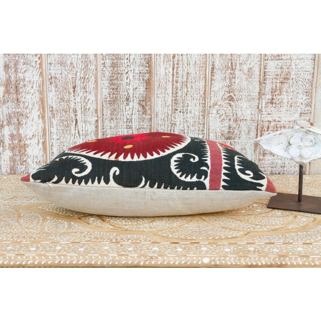 Zafara Bukhara Suzani Lumbar Pillow For Sale In Los Angeles - Image 6 of 10