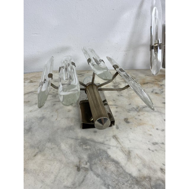 Mid-Century Modern Murano Glass and Brass Wall Lamps from Sciolari, 1960s, Set of 2 For Sale - Image 4 of 18