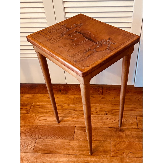 1950s Vintage Peruvian Leather Top Nesting Tables- Set of 3 For Sale - Image 11 of 11
