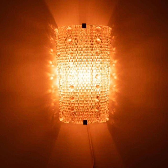 Metal Vintage Glass Wall Lamp in the style of Carl Fagerlund for Lyfa For Sale - Image 7 of 8