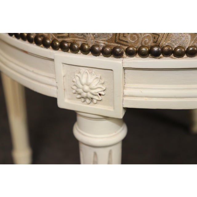 Beige Set 12 1960's Louis XVI Style French Painted Dining Chairs Manner of Jansen For Sale - Image 8 of 15