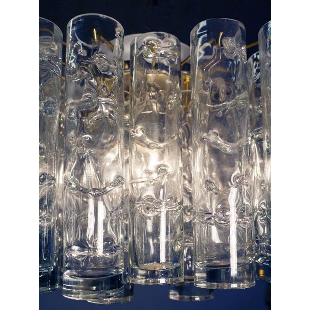 Lava Murano Glass Tubes & Brass Ceiling Lamp, 1960s, Germany For Sale - Image 6 of 9