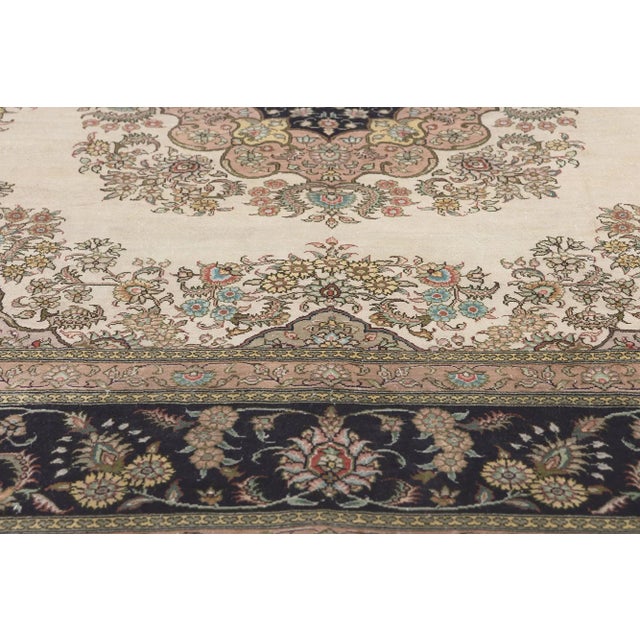 Mid 20th Century Mid 20th Century Vintage Turkish Sillk Kayseri Rug, 04'10 X 05'02 For Sale - Image 5 of 11