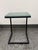 Design Plus Gallery presents the Parsons C-Shape Table from Room & Board. A square seafoam glass top with beveled edges...