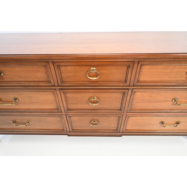 Kindel Furniture Neoclassical Louis XVI Style Cherry Nine-Drawer Dresser For Sale - Image 12 of 17