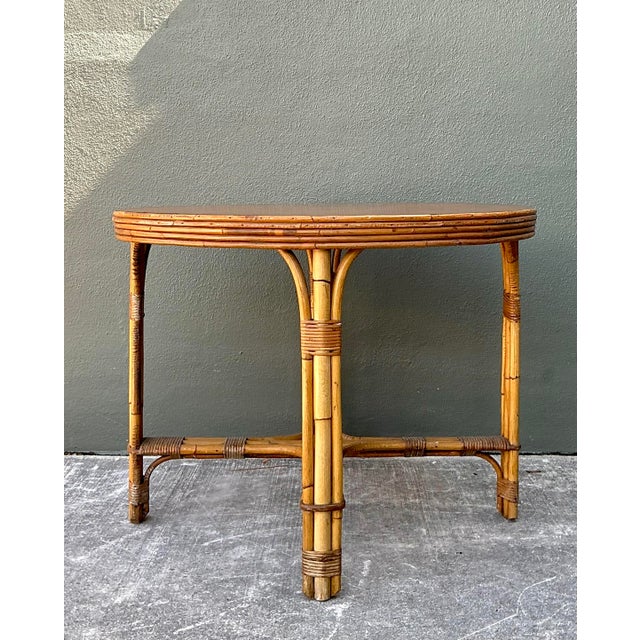 Mid 20th Century Vintage Bent Rattan Dining Table For Sale - Image 5 of 12