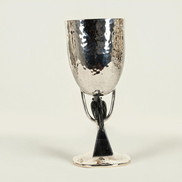 Vintage Silver on Copper Goblets or Stemware With Toucans - Set of Fourteen For Sale - Image 9 of 14