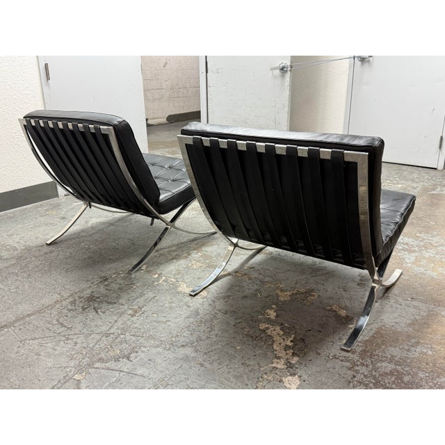 Alphaville Design Exposition Barcelona Style Lounge Chairs + Ottoman, Set of Three For Sale - Image 11 of 12