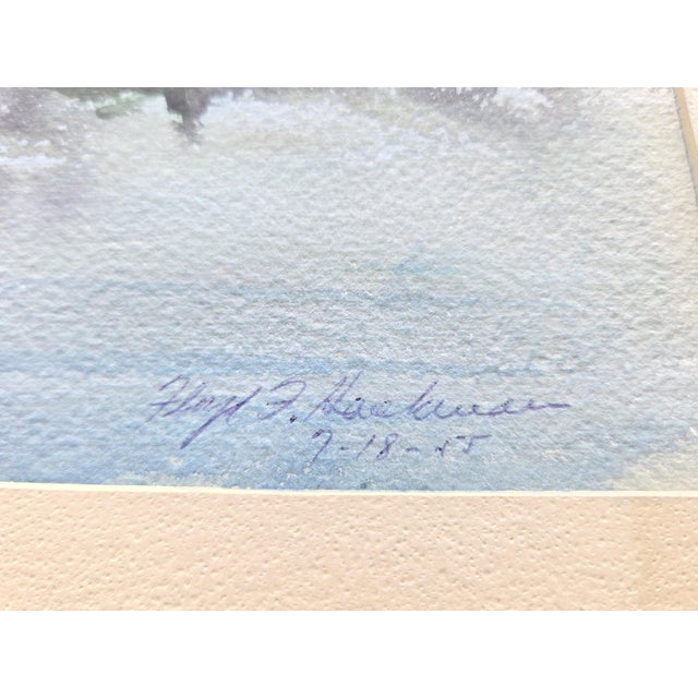 Mid-Century Modern 1945 Mid-Century Modern Regionalist Landscape Watercolor by Floyd F. Hackman For Sale - Image 3 of 18