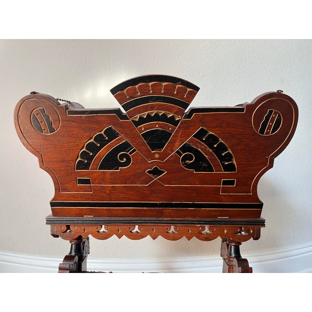 19th Century Antique Victorian Eastlake Style Wooden Music Caddy, Magazine Rack For Sale - Image 9 of 12