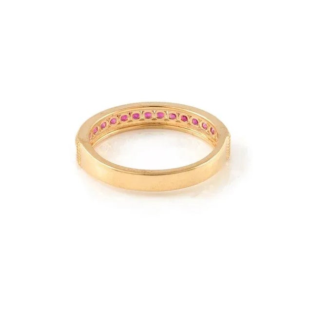 Natural Ruby Ancient Asian 14k Yellow Gold Ring Size 7 For Sale In New York - Image 6 of 13