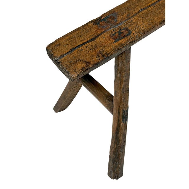 Brown French Rustic Provincial Bench in Pine and Elm, 1950s For Sale - Image 8 of 12