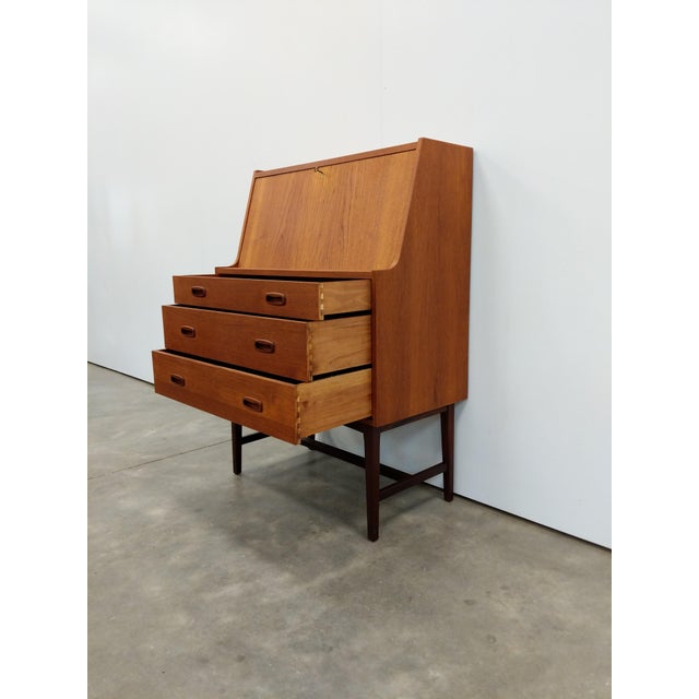 Mid-Century Modern Vintage Mid Century Modern Teak Secretary Desk For Sale - Image 3 of 7