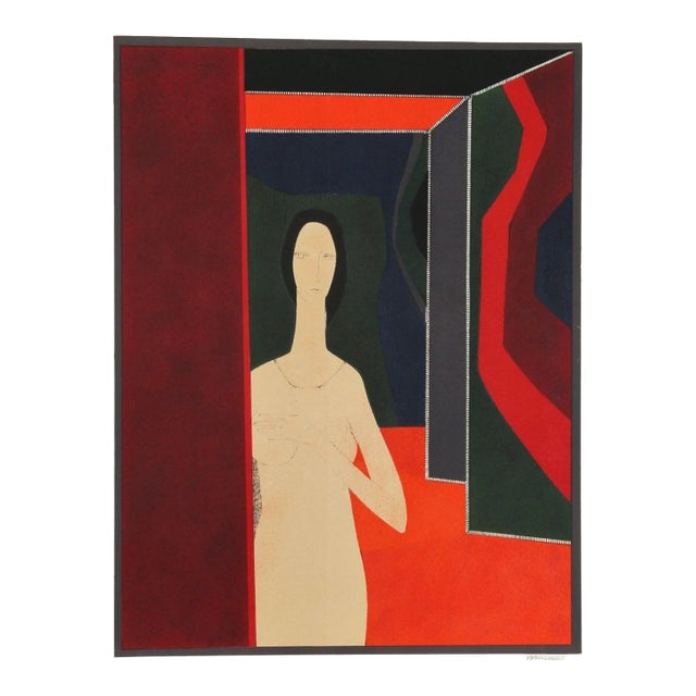 Minaux Original Lithograph Helene-Passante Signed & Numbered 1974 For Sale