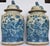 These are a pair of contemporary attractive pair of large indigo blue and bone Chinese porcelain temple / ginger jars....