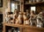 English 19th Century Antique Pair Bo’Ness Wally Spaniel Mantel Dogs - Staffordshire Style Scottish Pottery W/Glass Eyes & Gilt Details - 12.5” See Pics! For Sale - Image 3 of 12