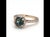 Teal Bochic “Vintage” Fancy Blue Sapphire & Diamond 18K Rose Gold Halo Ring For Sale - Image 8 of 13