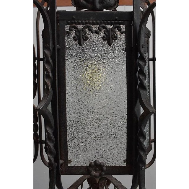Antique Wrought Iron Landing Lantern For Sale - Image 12 of 18