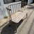 Farmhouse Windsor style aged birchwood bench with spindles and curved back rest. Very well constructed, sturdy and made to...