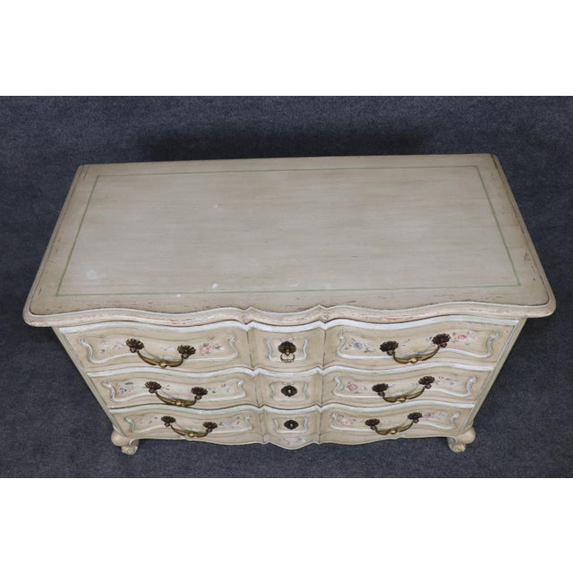 Country French Venetian Style Paint Decorated 3 Drawer Distressed Commode For Sale - Image 12 of 16