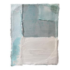 Soft Ethereal Blue and Gray Textured Mini Painting by Covet Studio