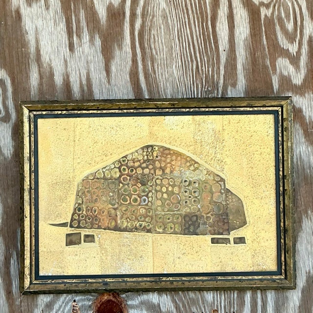 Mid 20th Century Vintage Boho 1964 Original Mixed Media Armadillo For Sale - Image 5 of 6