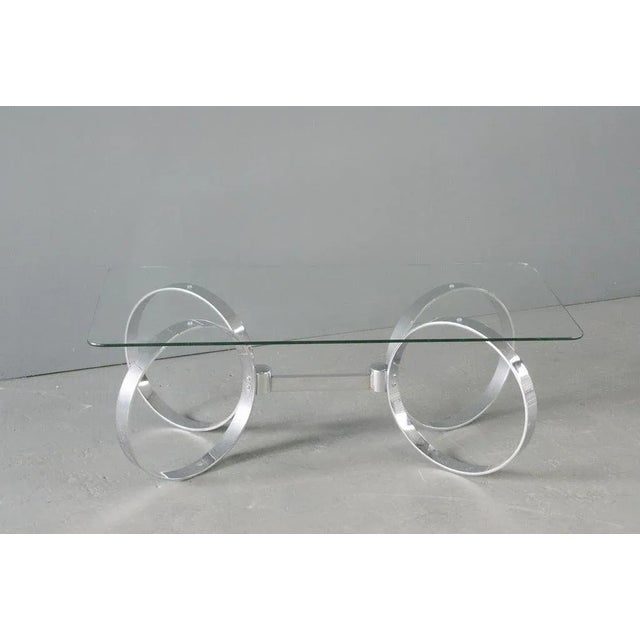 Mid Century Coffee Table By Knut Hesterberg Circa 1970s - Circular chromed base - Toughened glass top - By Knut Hesterberg...