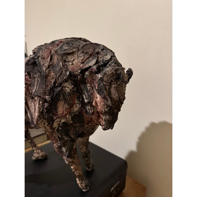 Contemporary Brutalist Modernism Siri Hollander Mixed Media Buffalo For Sale - Image 3 of 4