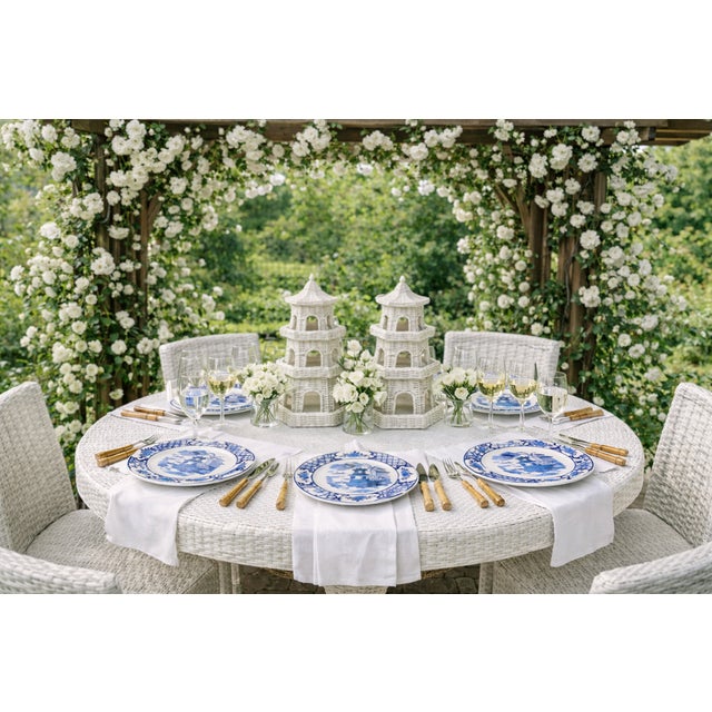 Original Pagoda Melamine Dinner Plates, Set of 4 For Sale - Image 4 of 5