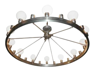 Industrial Round 24-Light Chandelier