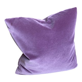 Designers Guild Varese 100% Cotton Velvet 18" Pillow, Lilac Lavender Violet For Sale