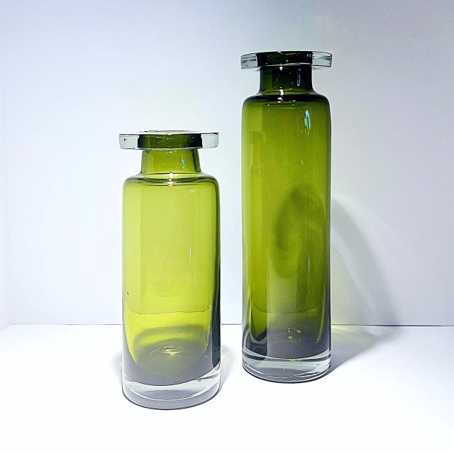 Modern Pair of "The Alchemist" Jars in Green For Sale - Image 3 of 7
