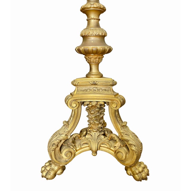 French A Maison Millet (1853-1902) Ormolu Bronze Floor Lamp For Sale - Image 3 of 9