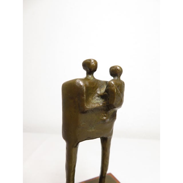 Mid 20th Century Signed Ray Jensen Bronze Modernist Art Sculpture ~ Figure W/ Child ~ Pacific Northwest For Sale - Image 5 of 16