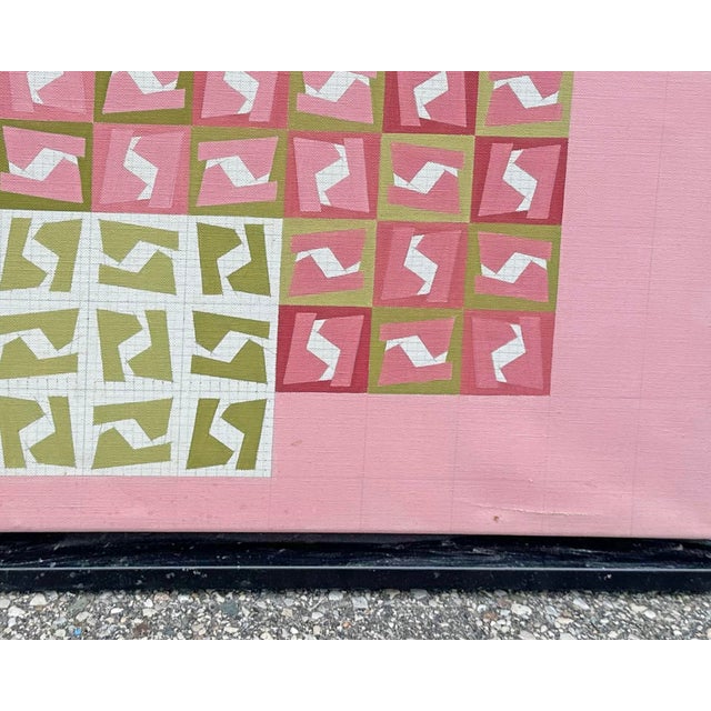 Textile 1985 “Ridiculous Composition” Oil and Pencil on Canvas Painting by Beatrice Riese For Sale - Image 7 of 9