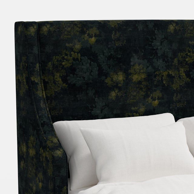 Textile Holden Wingback Bed in Verdure Navy, California King For Sale - Image 7 of 7