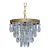 Vintage Hollywood Regency Florentine Brass Tiered Crystal Basket Chandelier For Sale