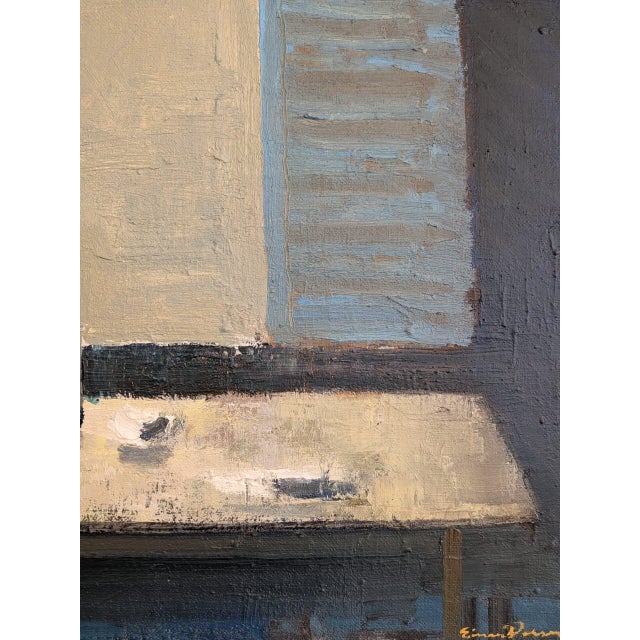 Blue 1959 Mid-Century Modern 'A Moment of Quiet' Vintage Swedish Interior Still Life Oil Painting, Framed For Sale - Image 8 of 10